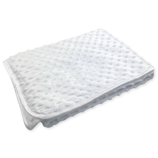white baby blanket with bubble texture