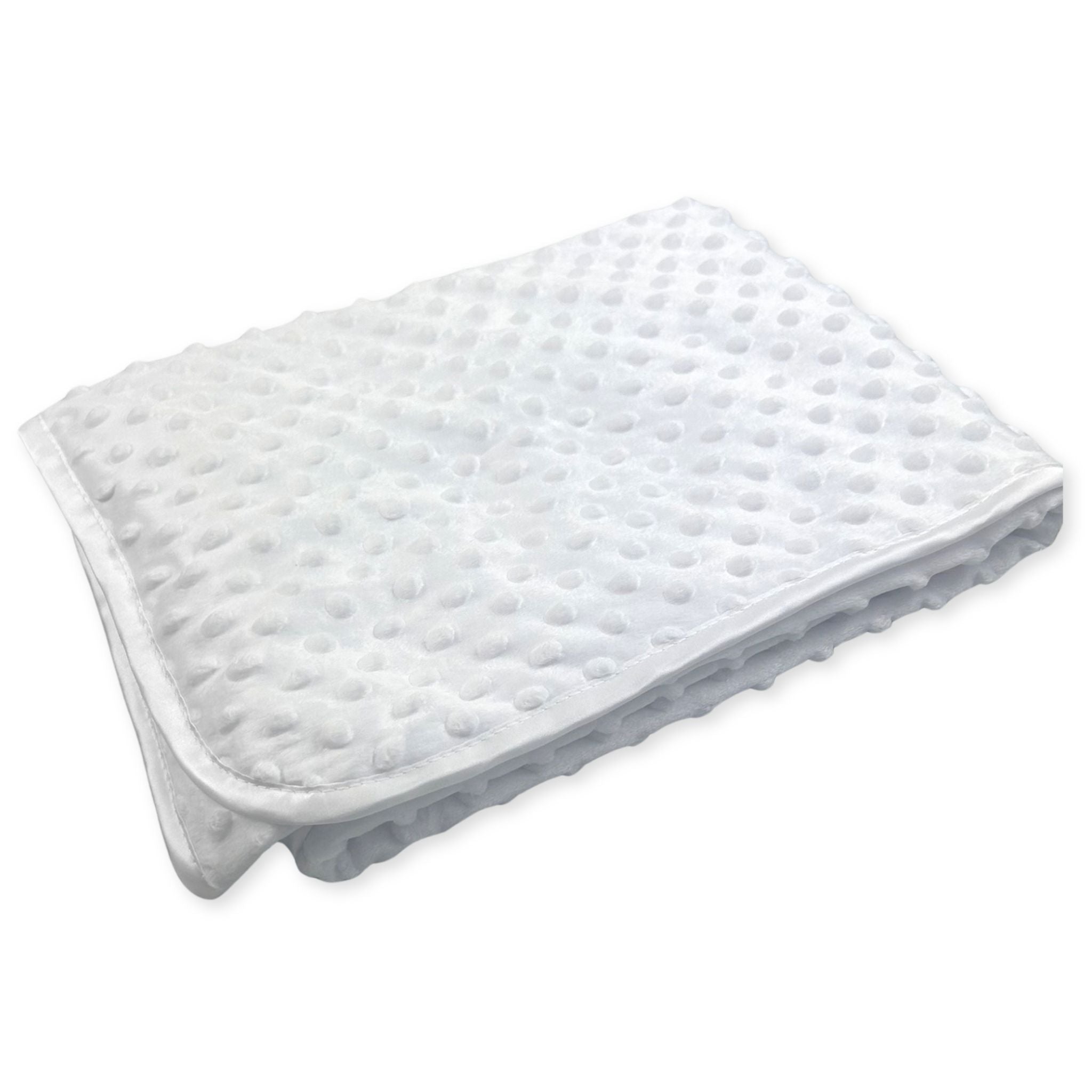white baby blanket with bubble texture