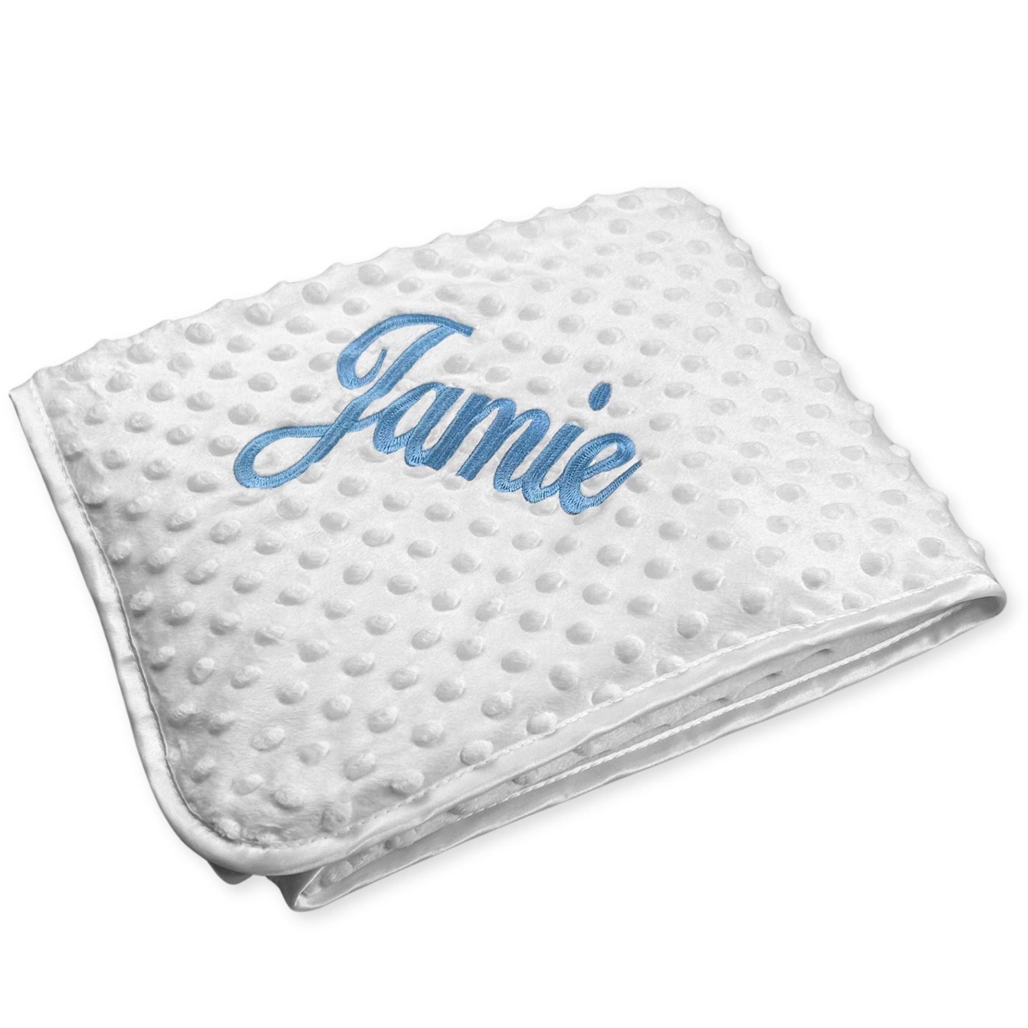 baby unisex white personalised blanket bubble
