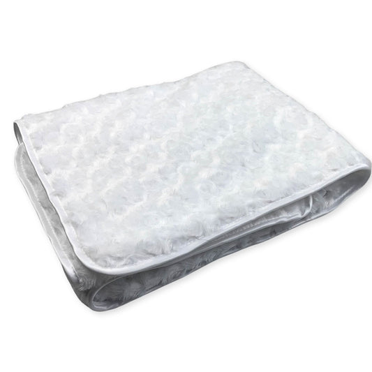 white rose bud blanket for a baby