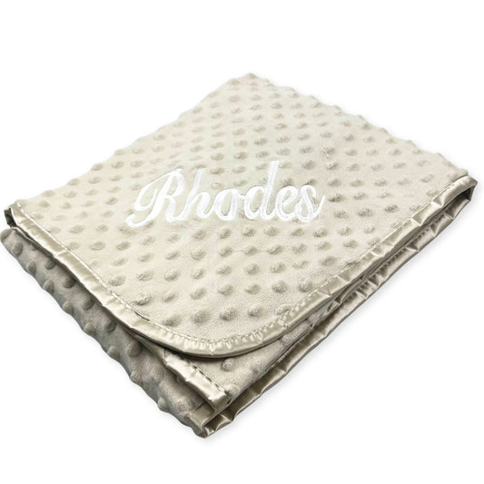 baby unisex beige personalised bubble blanket