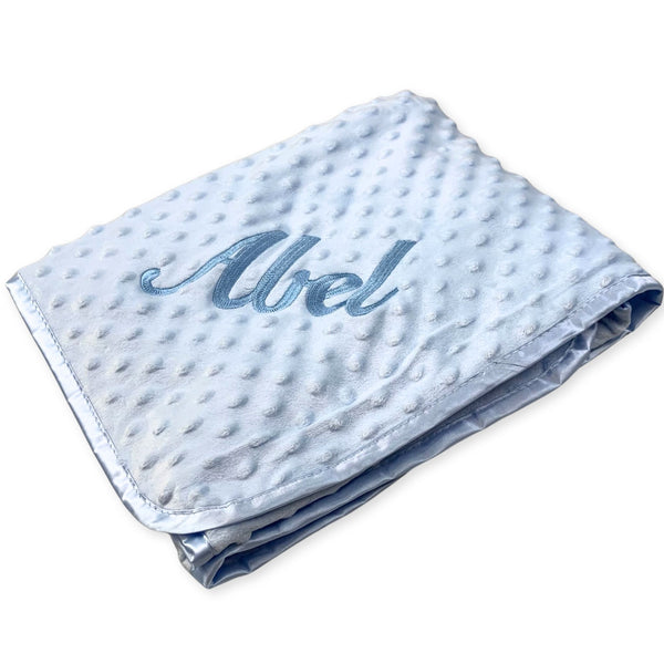 blue baby bubble personalised blanket