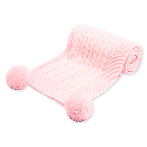 baby girl pink knitted blanket