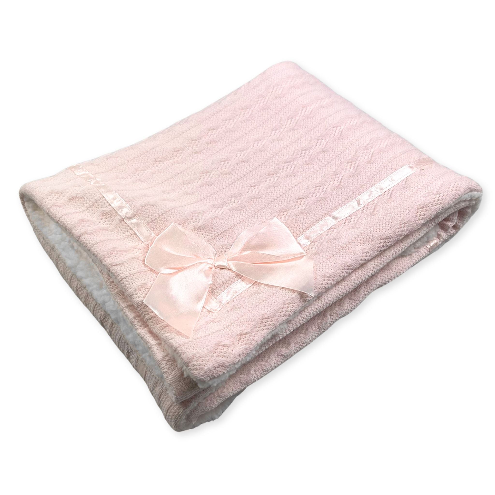 baby girls pink knitted blanket
