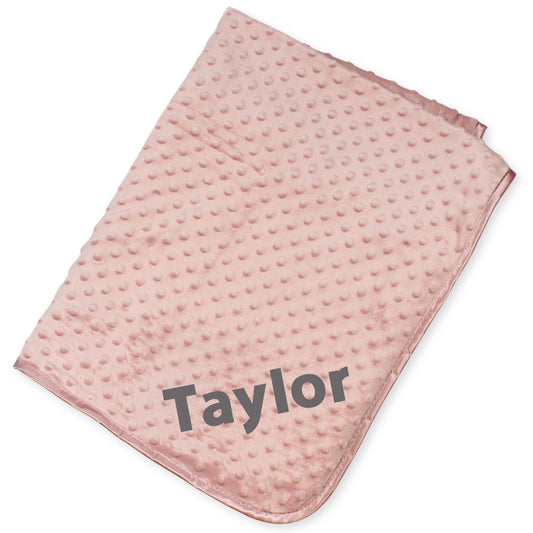 rose gold personalised baby blanket