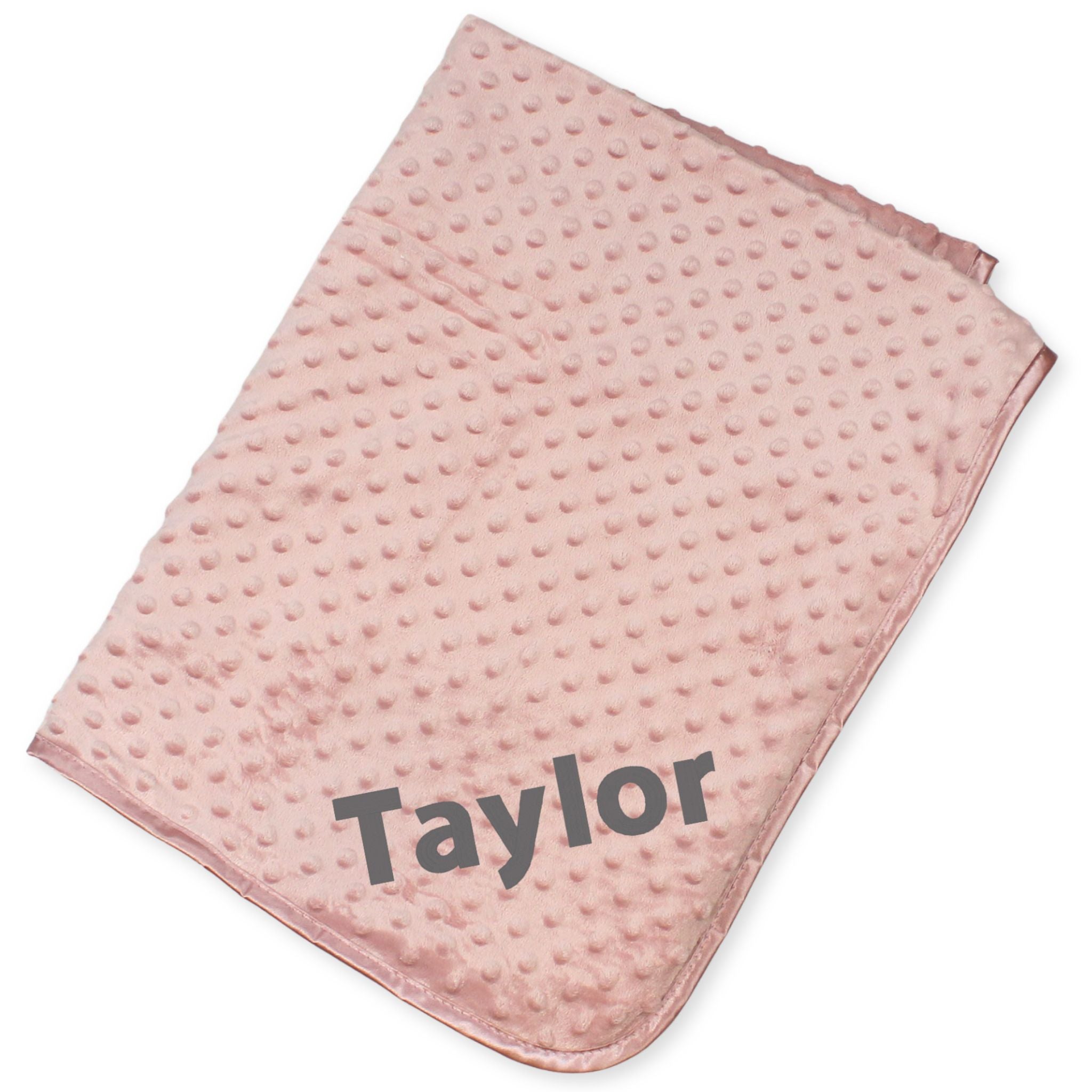 rose gold personalised baby blanket