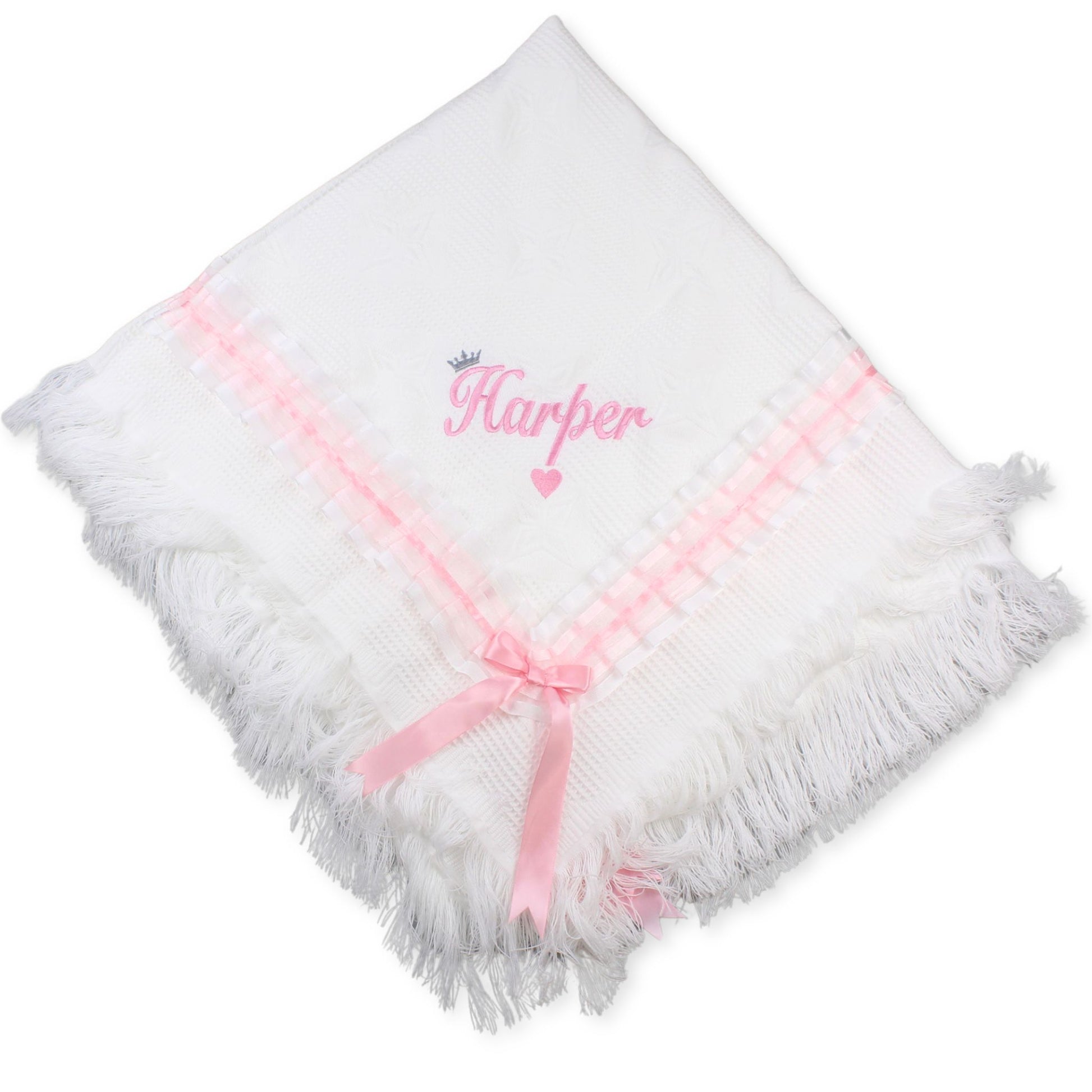 White and pink shawl