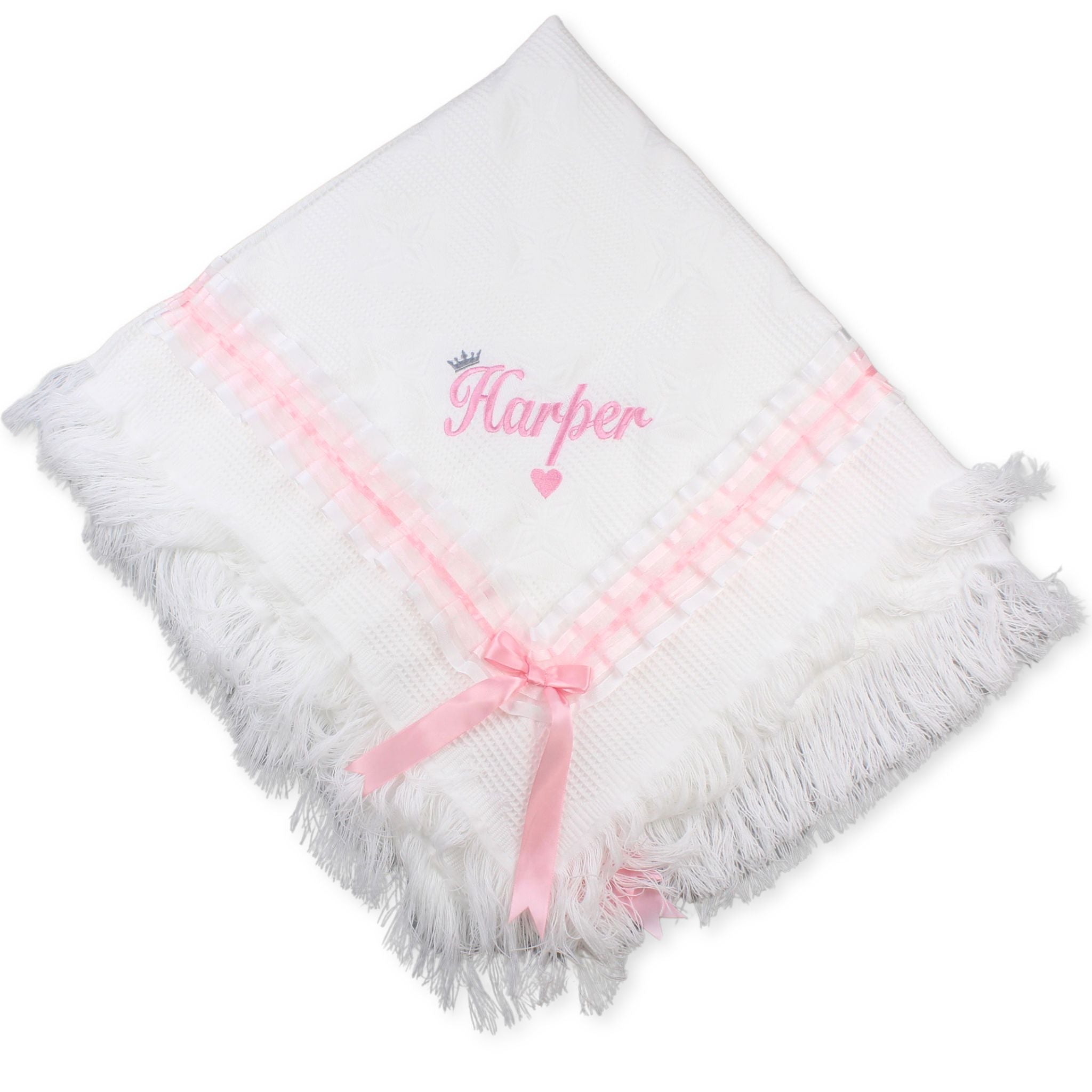 White and pink shawl