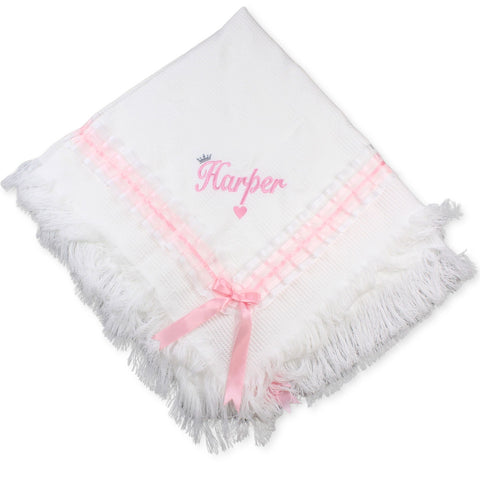 White and pink shawl