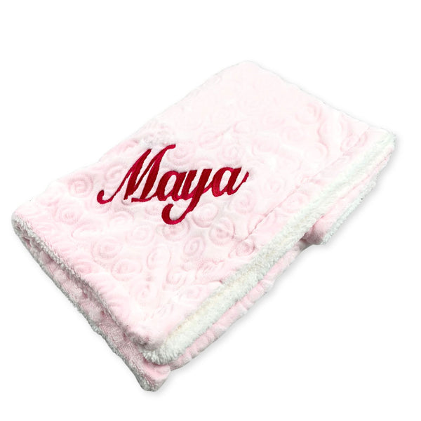 personalised pink baby blanket
