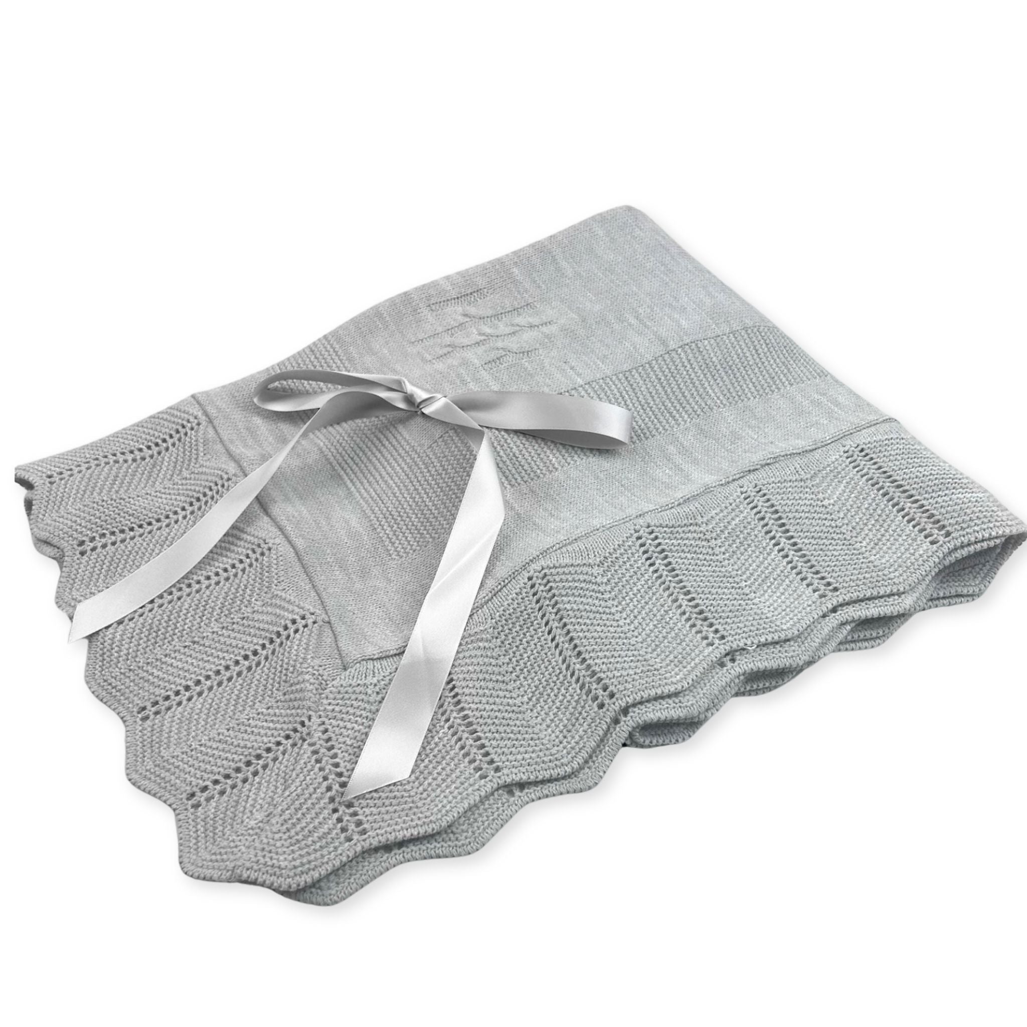 baby knitted shawl grey