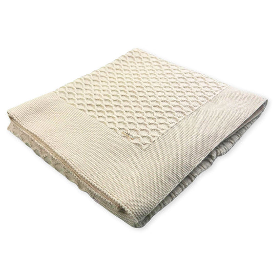 knitted baby blanket shawl beige