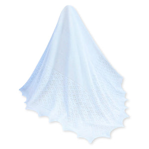 Boys blue shawl by Sarah Louise baby brand