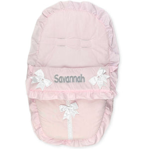 baby girls pink carseat footmuff cosytoes personalised 