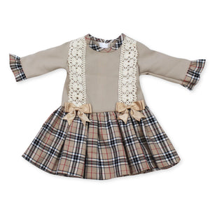 Burberry style baby tartan dress 