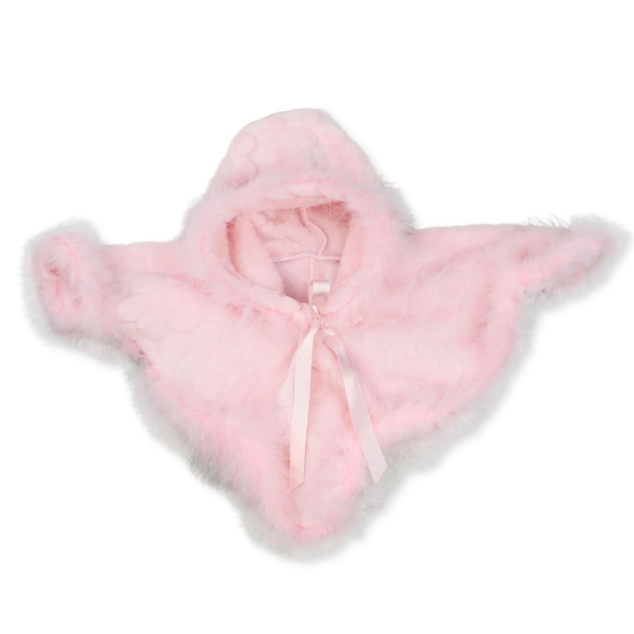 Pink Cape / Poncho with Marabou Feather Trim