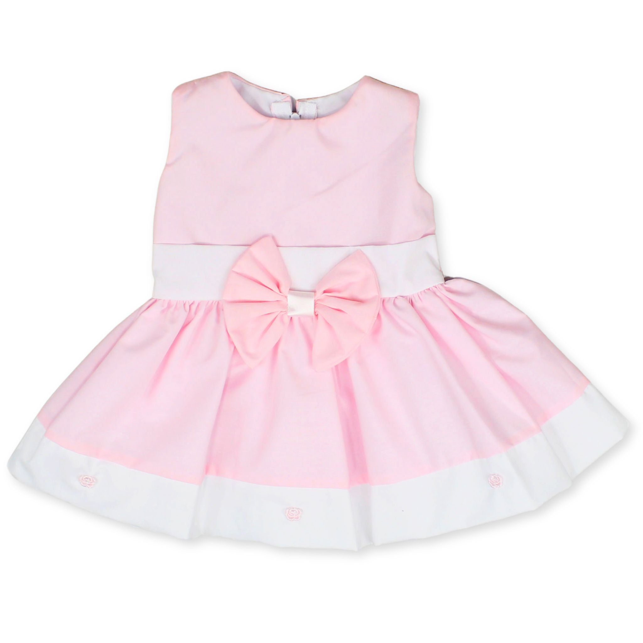 baby girl summer dress in pink with bow