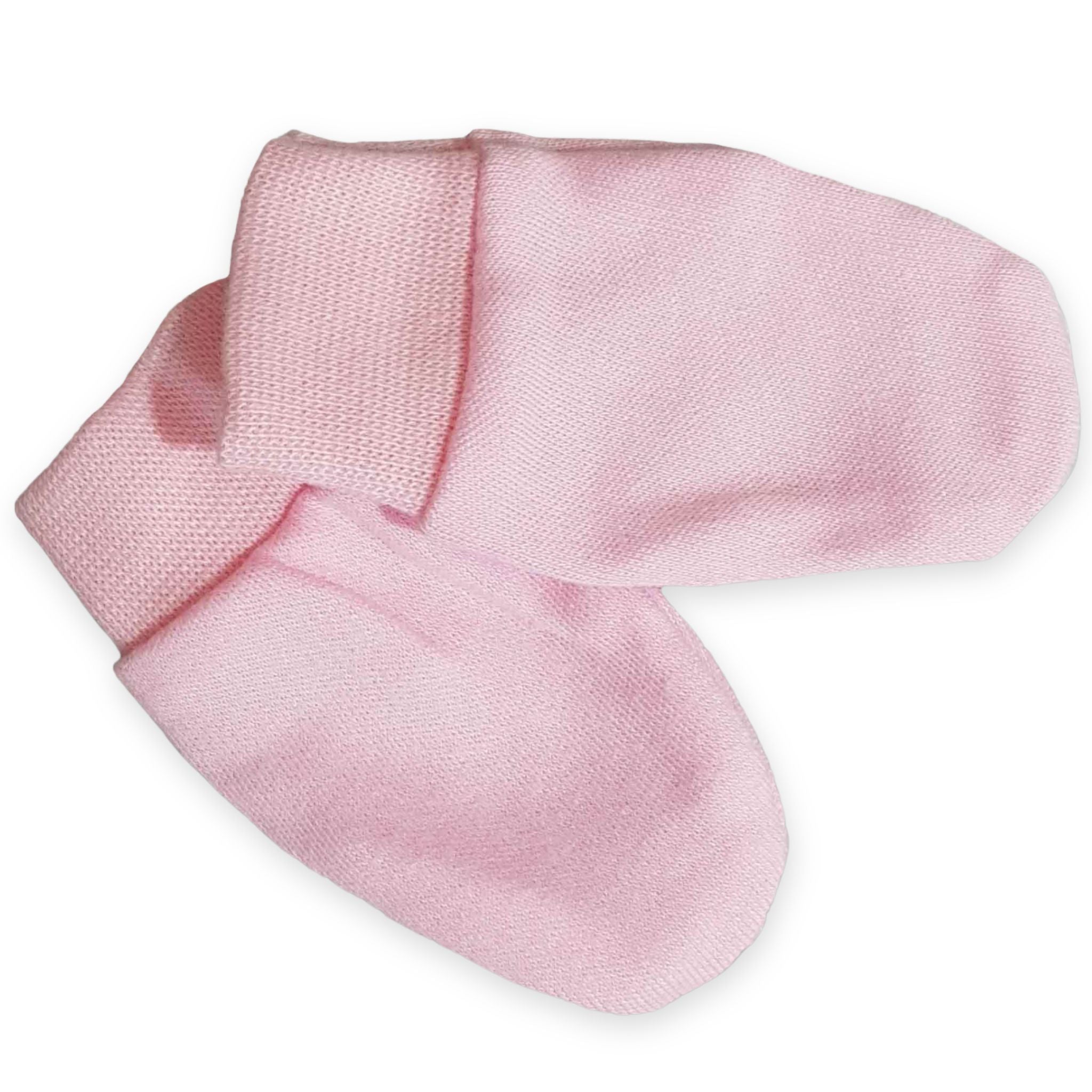 baby girls pink scratch mittens