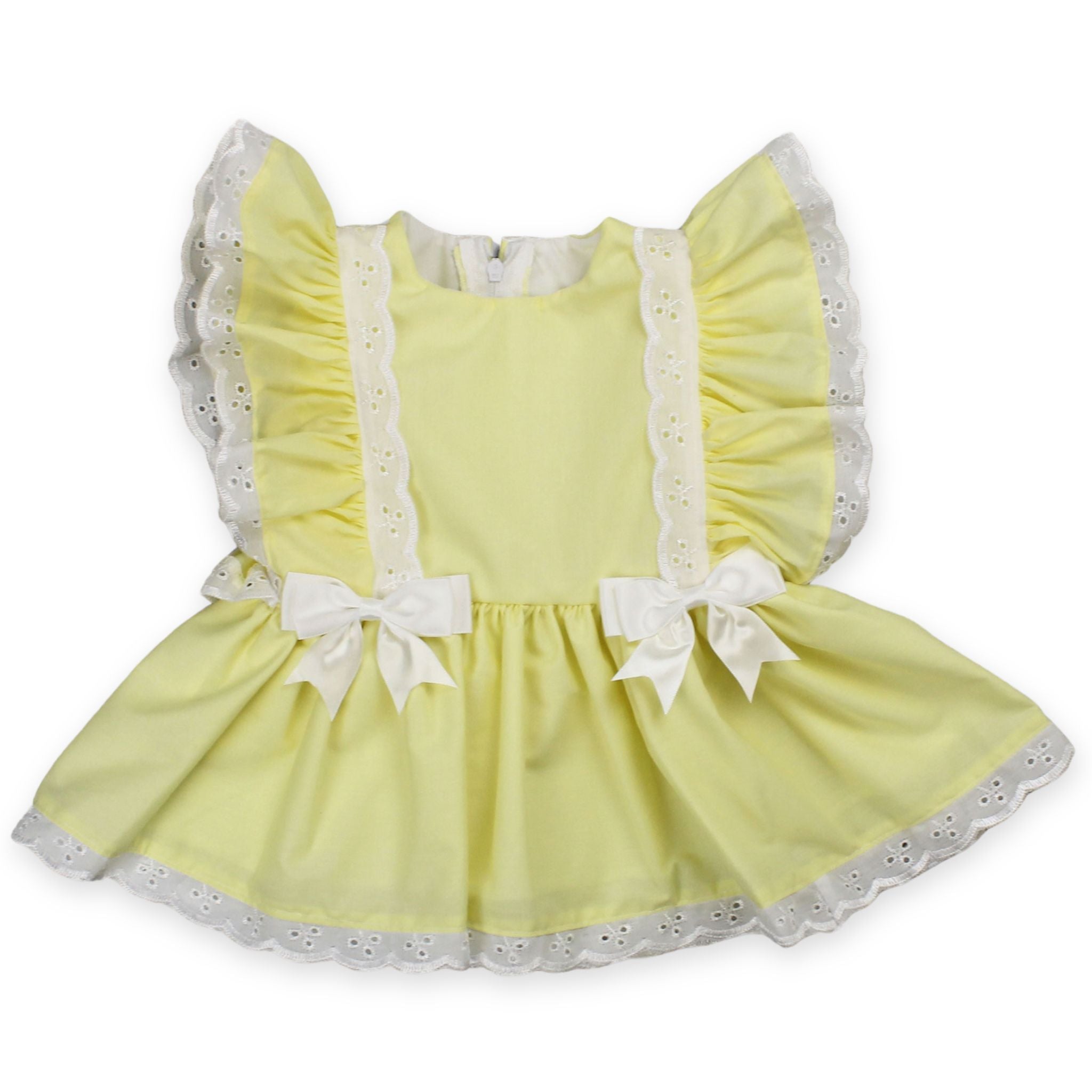 baby girls frilly sleeve lemon summer dress