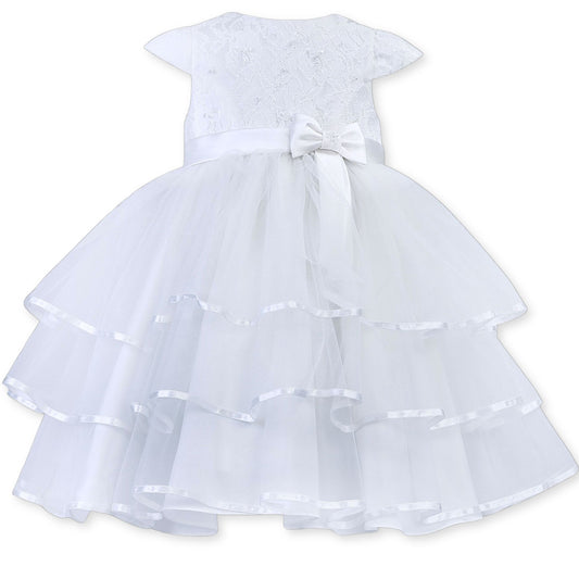 baby girls christening ballerina dress in white