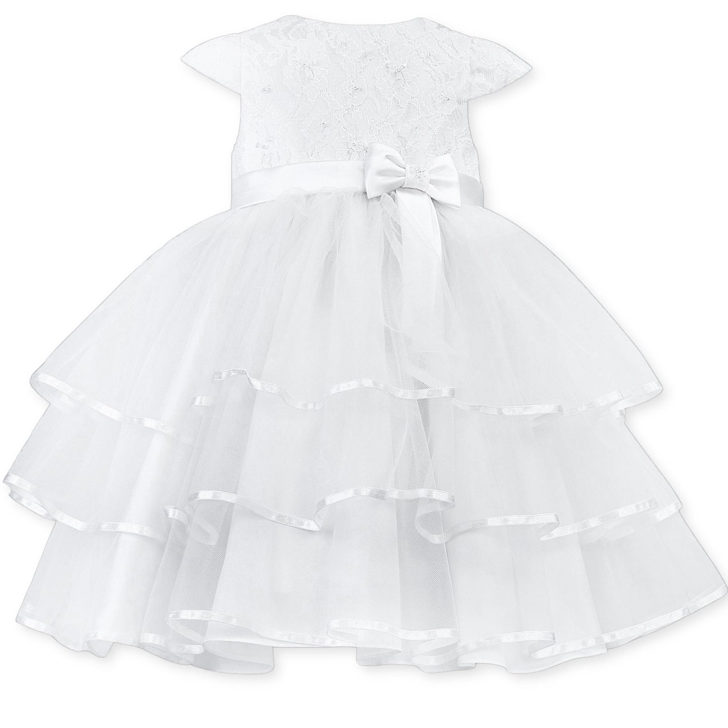 baby girls christening ballerina dress in white