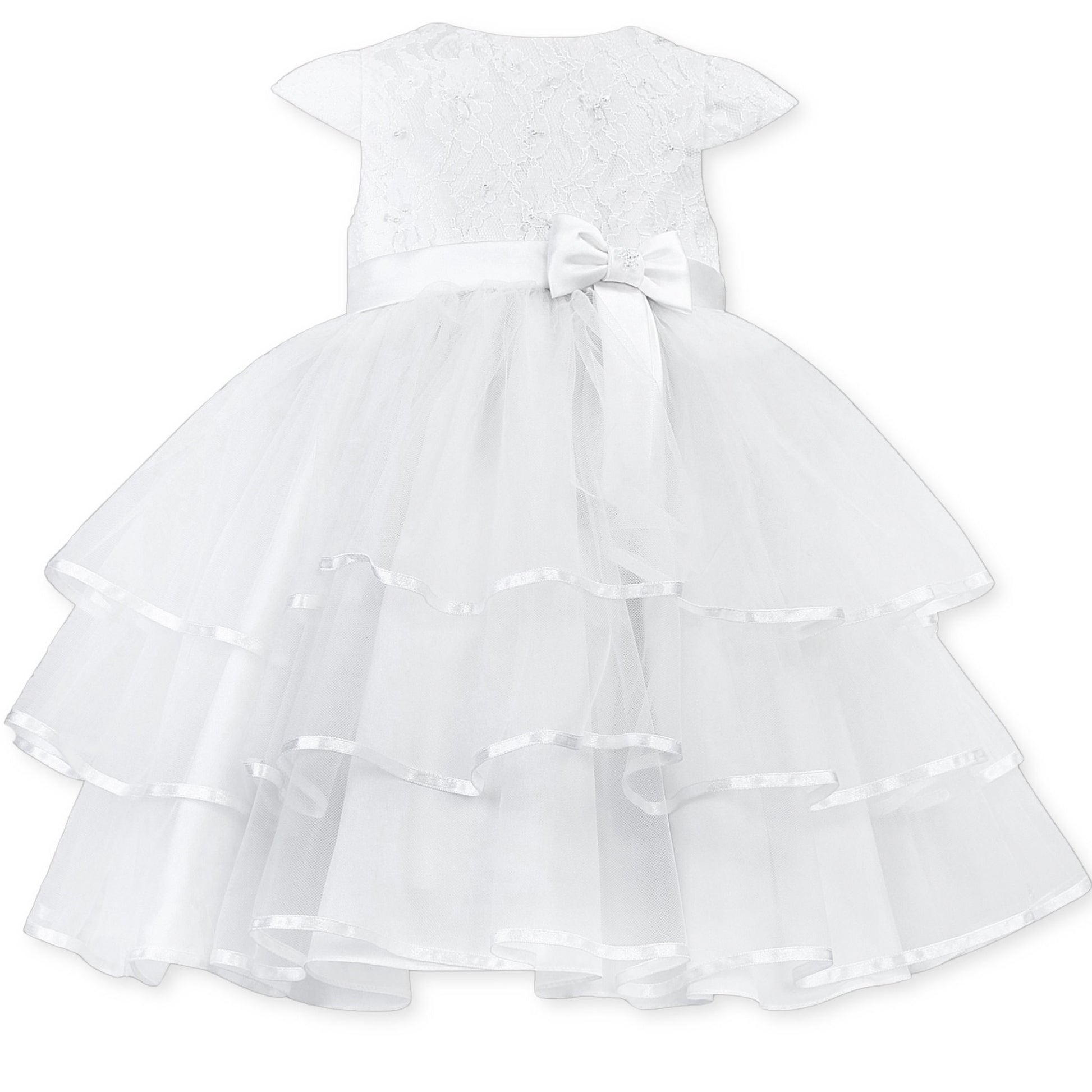 baby girls christening ballerina dress in white