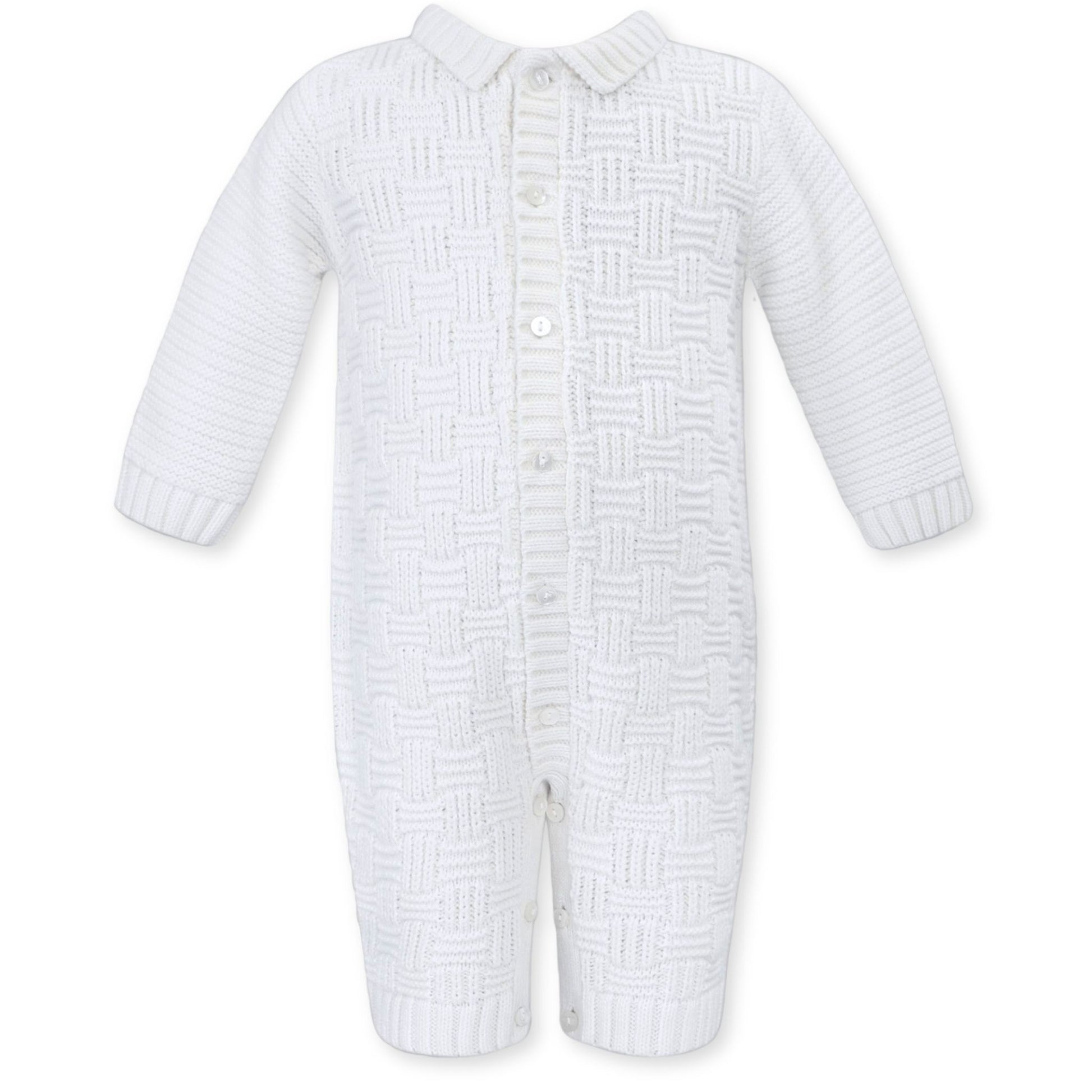 sarah louise boys knitted white all in one