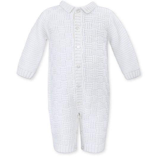 sarah louise boys knitted white all in one