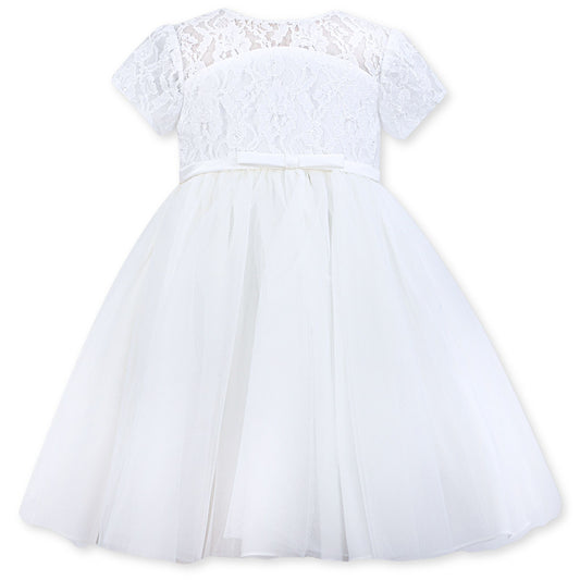 Sarah Louise Christening Dress With Lace Detailing 