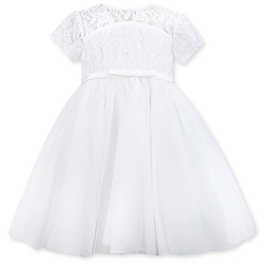 Sarah Louise Christening Dress With Lace Detailing 