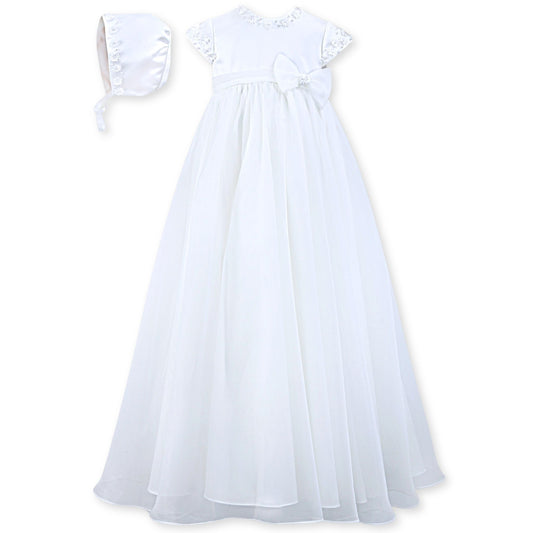 Baby Girls Sarah Louise Christening Dress With Bonnet To Match