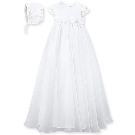 Baby Girls Sarah Louise Christening Dress With Bonnet To Match