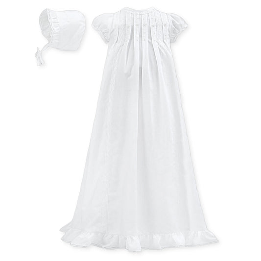 Sarah Louise Pintuck Christening Gown and Bonnet - White - 001167