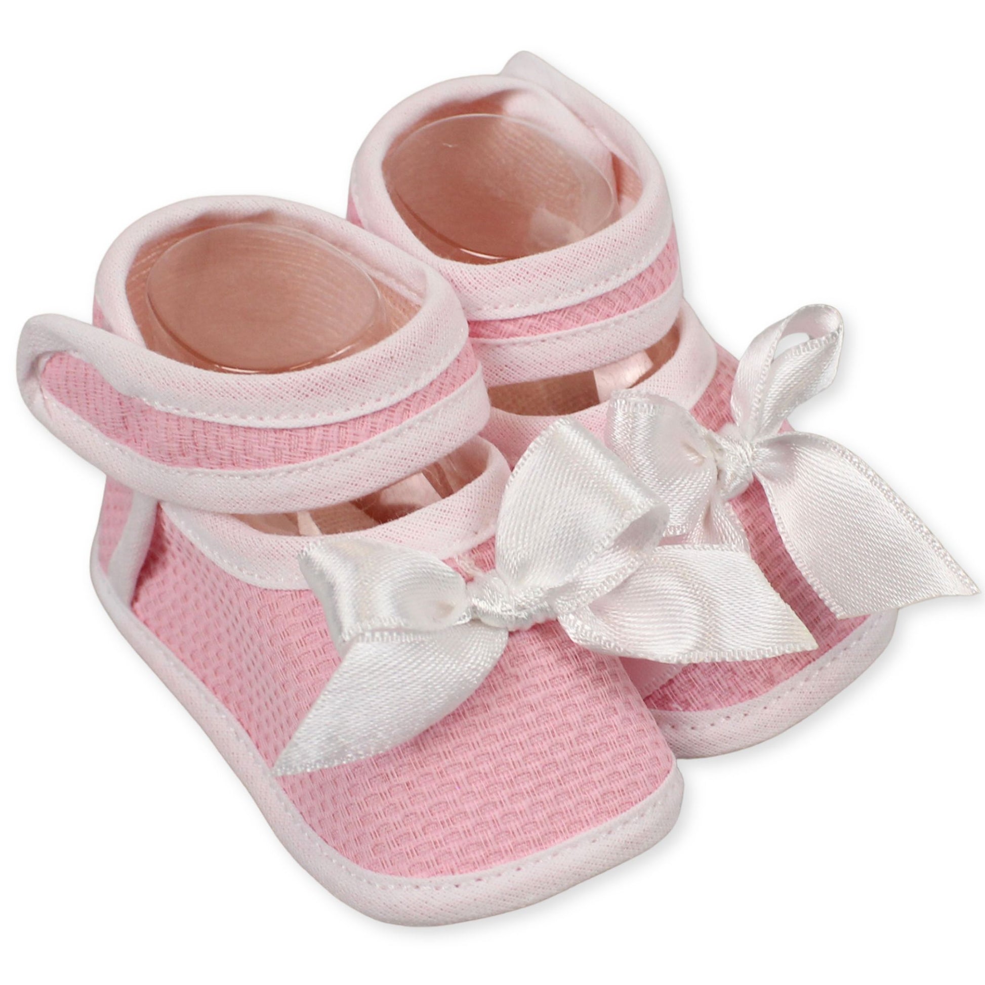 soft pink baby shoes booties