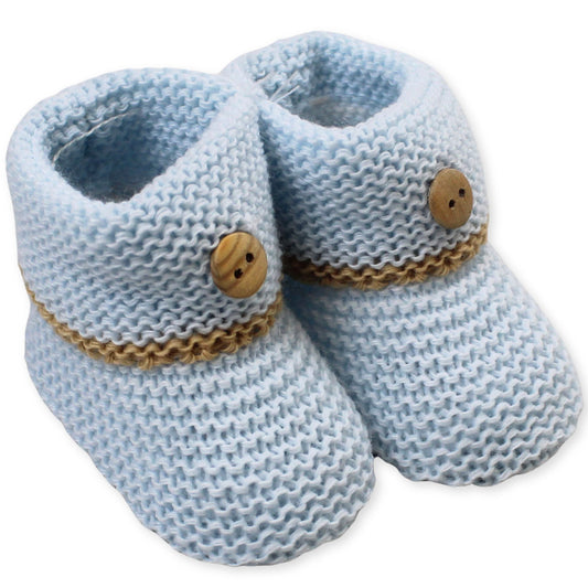 baby boys blue knitted boots