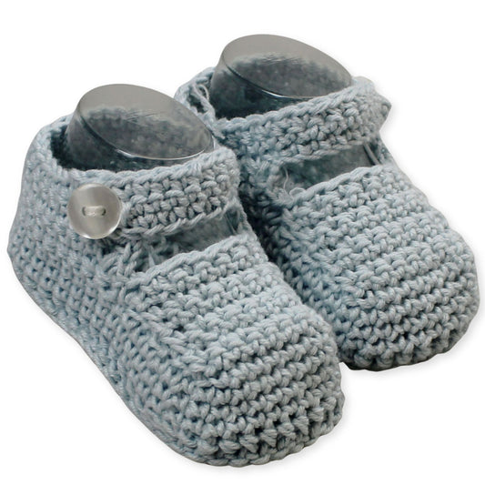 baby boys knitted blue sandals