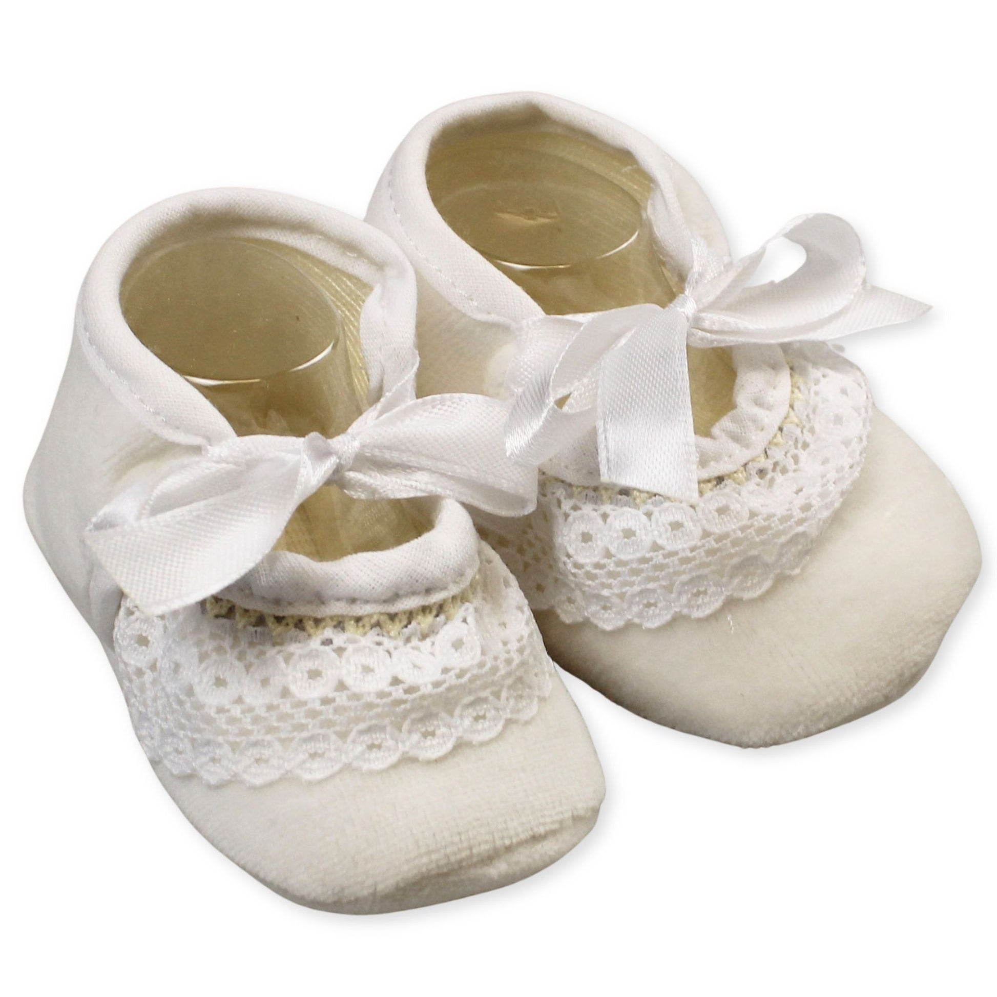 baby girls cream ballerina booties