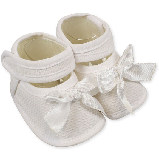 white baby girls booties