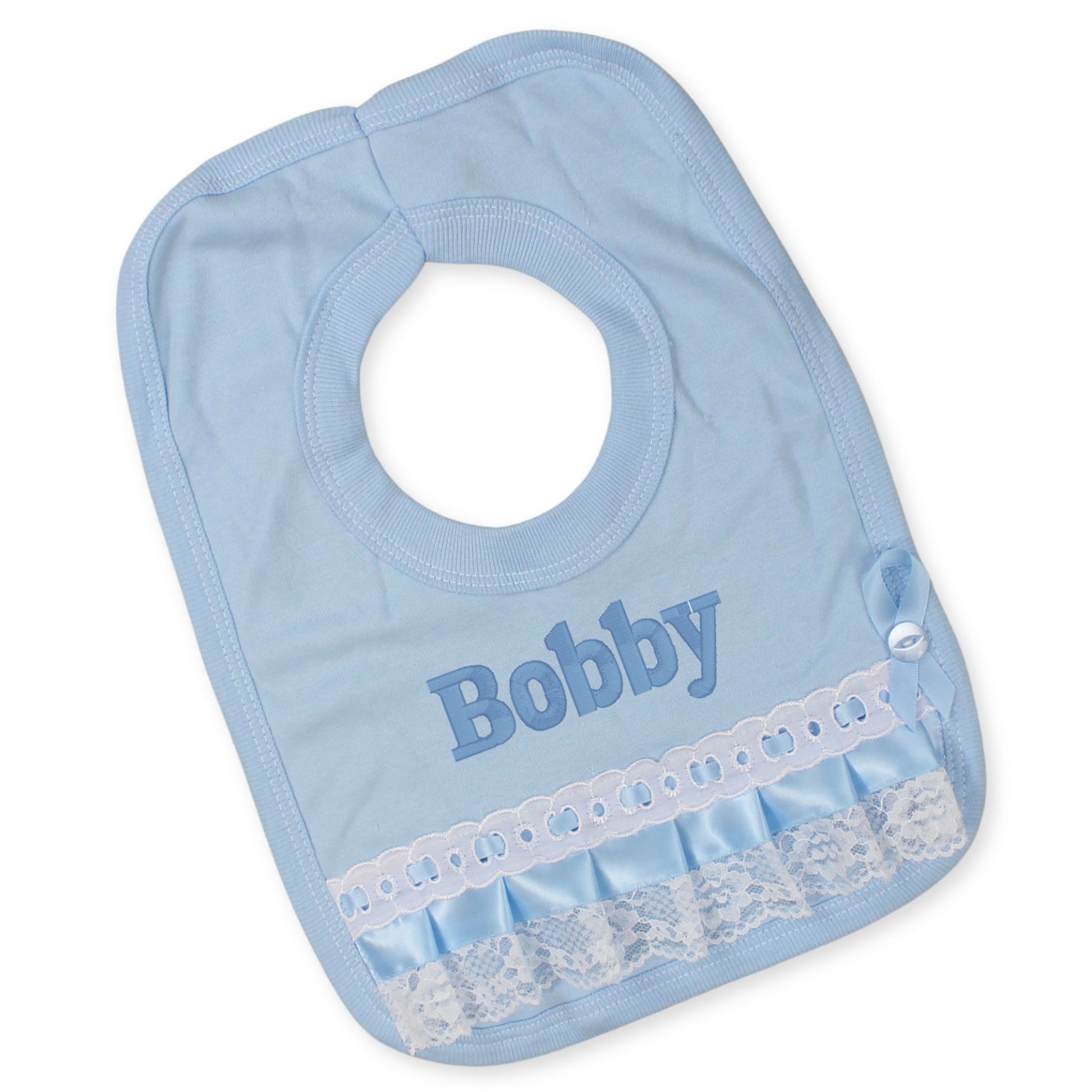 custom bib in blue personalised