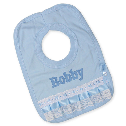 custom bib in blue personalised
