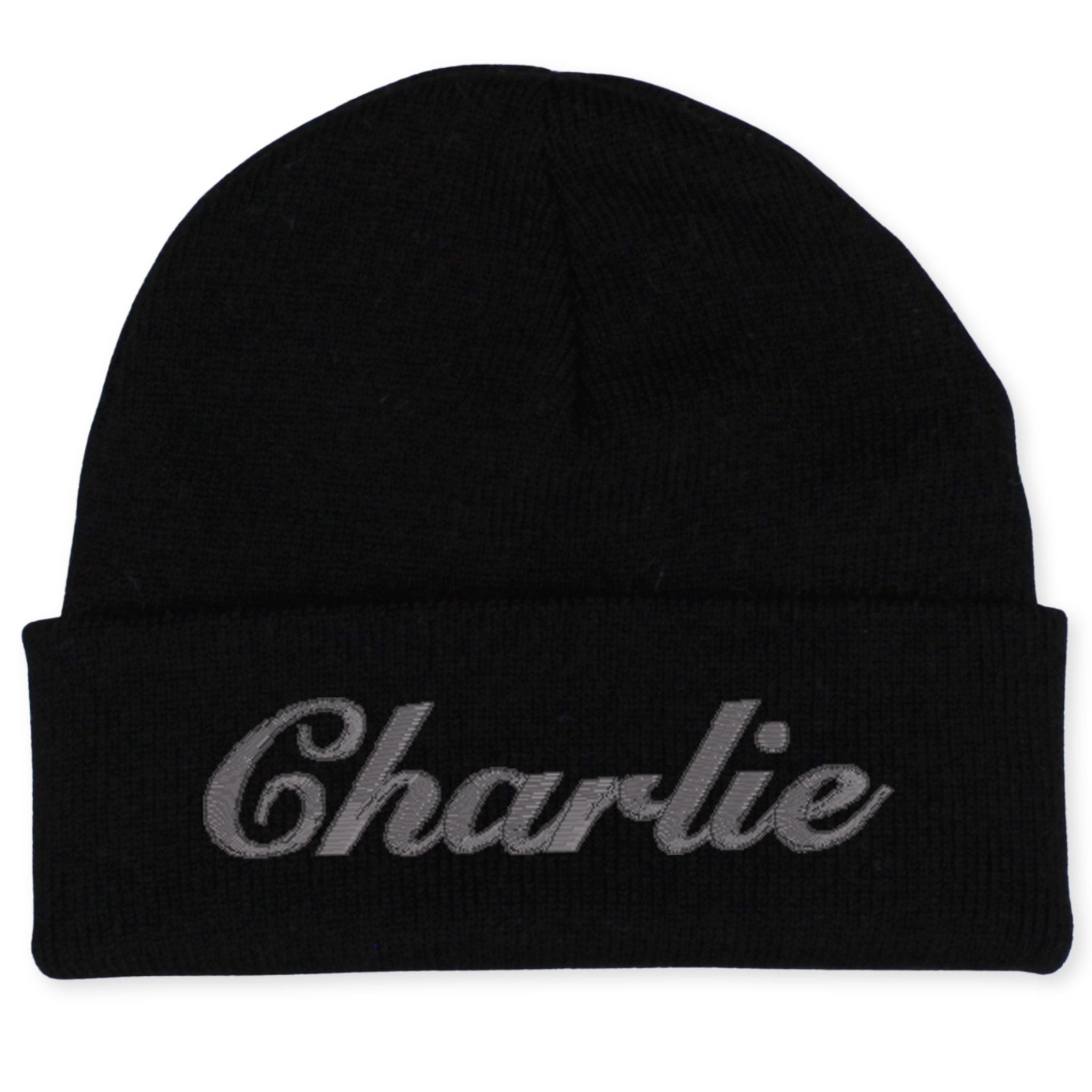personalised toddler childrens black beanie