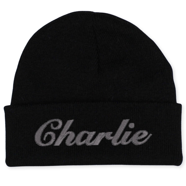 personalised toddler childrens black beanie
