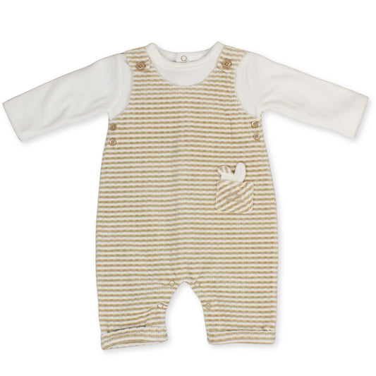 baby velour sleepsuit tutto piccolo beige 