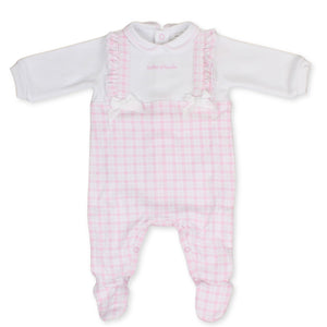 baby girls cotton check all in one