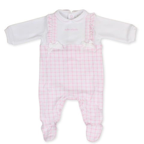 baby girls cotton check all in one