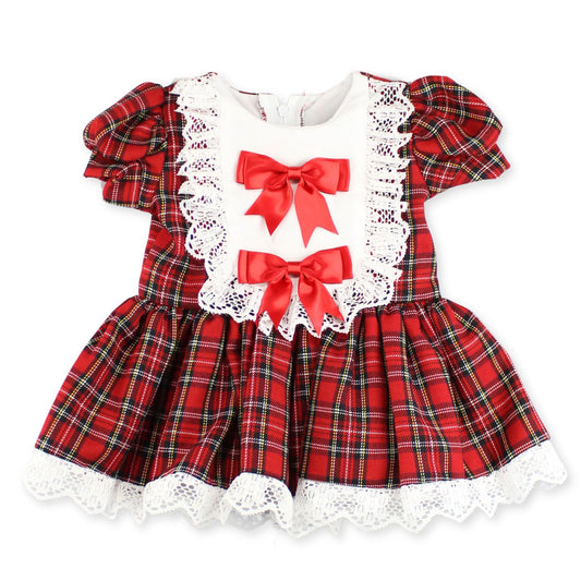 baby girls tartan dress with bows