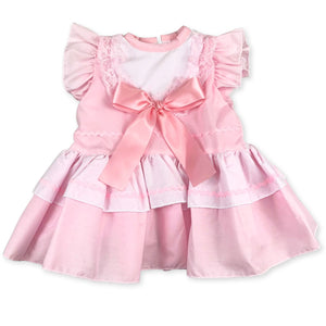 baby girl spanish style dress  pink with bows