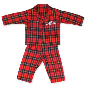 boys and girls christmas tartan pjs