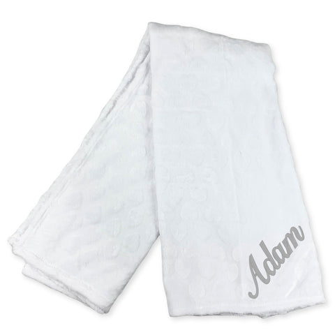 white baby personlaised blanket