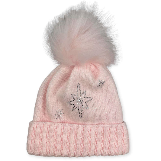 girls pink pom pom hat